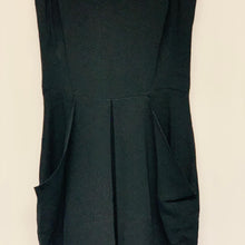 Load image into Gallery viewer, TEMPERLY Black Ladies Sleeveless Round Neck A-Line Dress Size UK 8
