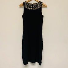 Load image into Gallery viewer, TEMPERLY Black Ladies Sleeveless Round Neck A-Line Dress Size UK 8
