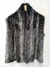 Load image into Gallery viewer, FRENCH CONNECTION Ladies Grey Fluffy Long Sleeve Zipless Gilet Size UK S
