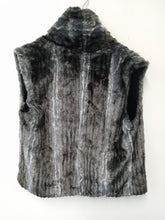 Load image into Gallery viewer, FRENCH CONNECTION Ladies Grey Fluffy Long Sleeve Zipless Gilet Size UK S
