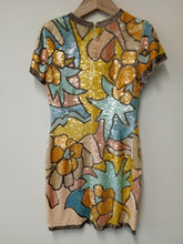 Load image into Gallery viewer, FRENCH CONNECTION Ladies Multicoloured Short Sleeve Sequin Dress Size UK8
