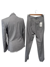 Load image into Gallery viewer, MARKS &amp; SPENCER Ladies Grey Dogtooth Long Sleeve V-Neck Trouser Suit Size UK8
