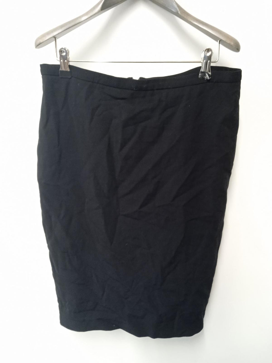 MAXMARA Ladies Black Zip Fly Midi Length Skirt Size UK14