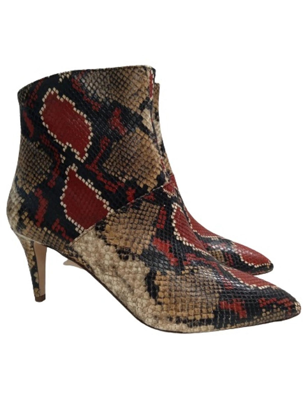 L.K. BENNETT Ladies Multicoloured Leather Snake Effect Heel Boots Size UK7