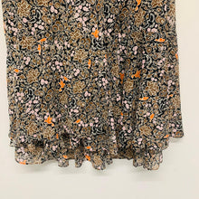 Load image into Gallery viewer, ME Black Ladies Floral Flower A-Line Midi Skirt Size UK 14
