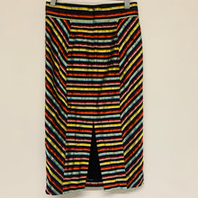 Load image into Gallery viewer, L&#39;WREN SCOTT Black Ladies Striped A-Line Metallic Skirt Size UK 30
