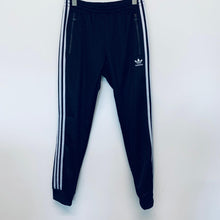 Load image into Gallery viewer, ADIDAS Black Light Grey Stripe Plastic Waste Edition Men&#39;s Track Pant S NEW
