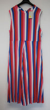 Load image into Gallery viewer, BODEN Ladies Red White &amp; Blue Striped Sleeveless Pleated Maxi Dress UK22 NEW
