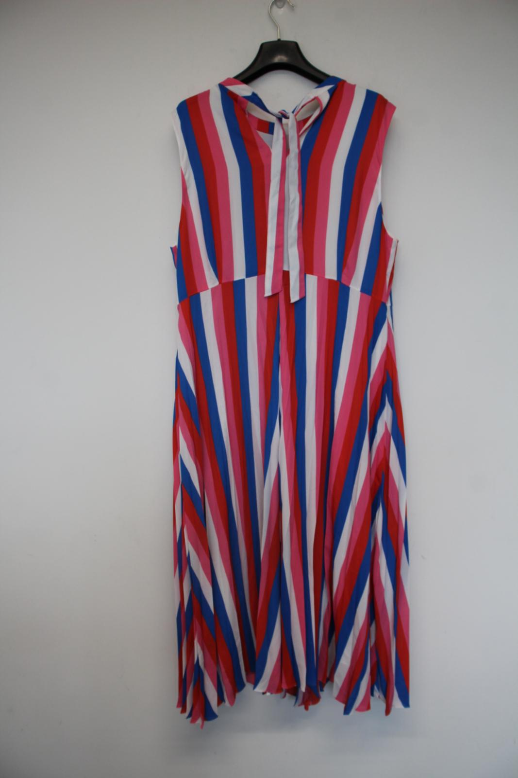 BODEN Ladies Red White & Blue Striped Sleeveless Pleated Maxi Dress UK –  ReThread