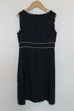 Load image into Gallery viewer, WHISTLES Ladies Navy Blue Silk Sequin Detail Sleeveless Midi Dress EU40 UK12
