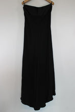 Load image into Gallery viewer, LITTLE BLACK DRESS Ladies Black Silk Blend Off-The-Shoulder Hi-Low Dress UK12
