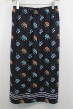 Load image into Gallery viewer, MARKUS LUPFER Ladies Dark Blue Floral Print Straight Midi Skirt Size M
