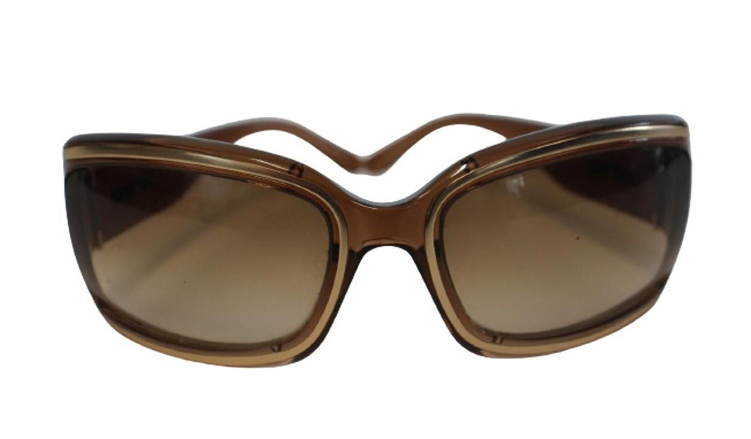JIMMY CHOO Ladies Golden Brown Plastic Rectangular Sunglasses One Size