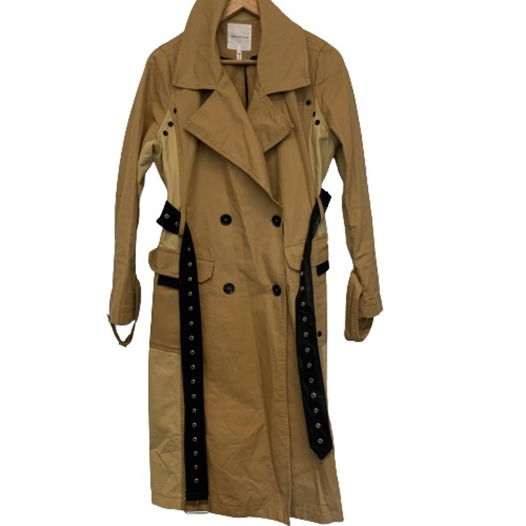 AVEC LES FILLES Brown Ladies Long Sleeve Collared Long Jacket Size UK S