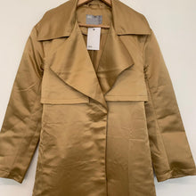 Load image into Gallery viewer, ASOS Gold Ladies Long Sleeve Collared Overcoat Coat Size UK 8 NEW
