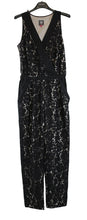 Load image into Gallery viewer, VINCE CAMUTO Ladies Black V-Neck Sleeveless Cotton Mix Lace Jumpsuit 8/M
