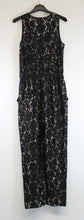 Load image into Gallery viewer, VINCE CAMUTO Ladies Black V-Neck Sleeveless Cotton Mix Lace Jumpsuit 8/M
