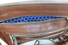 Load image into Gallery viewer, REBECCA MINKOFF Ladies Brown Leather Zip Chain Link Crossbody Bag 23 x 15 x 4cm

