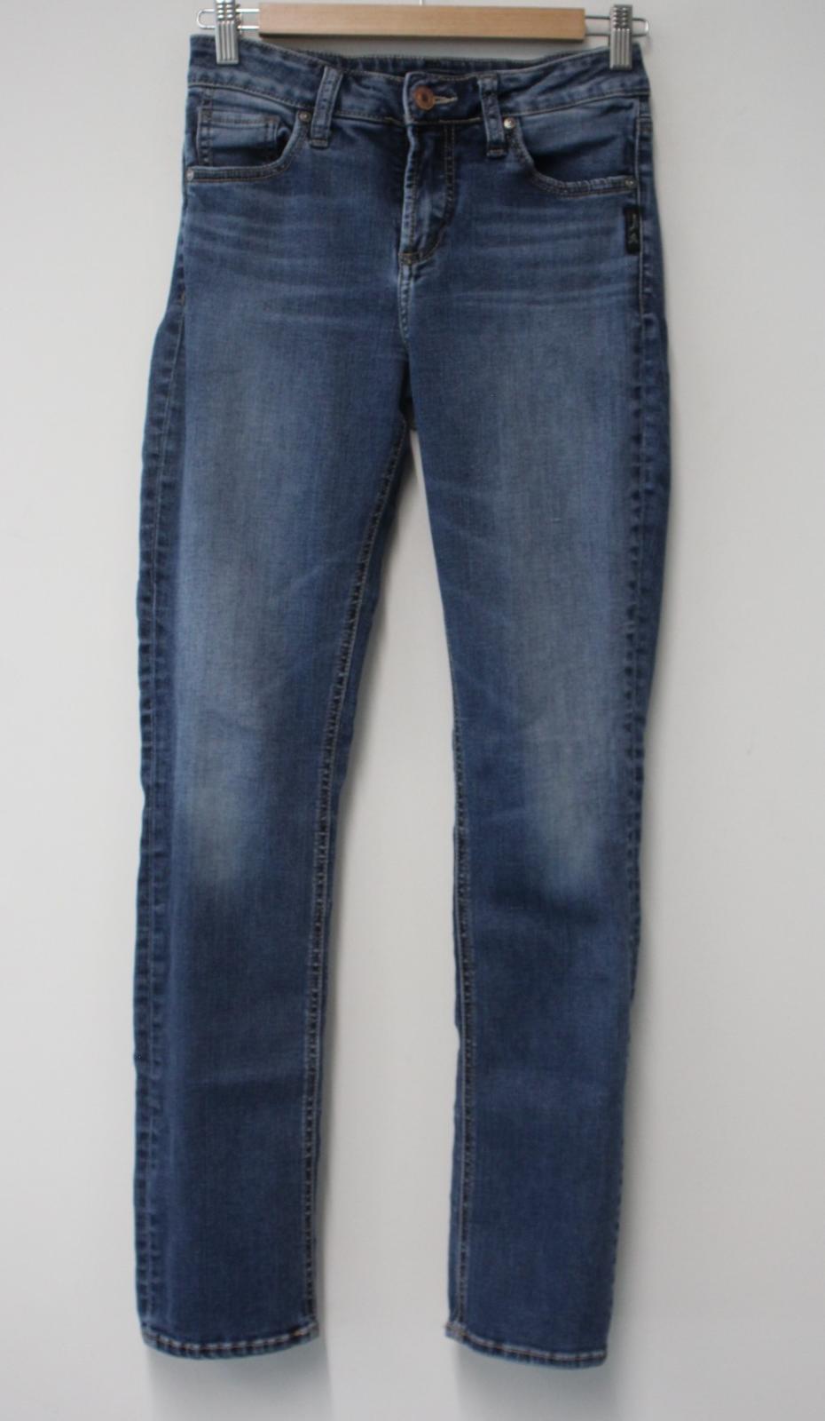 SILVER JEANS CO. Ladies Blue Cotton Blend Avery Straight Leg Jeans W27 L32