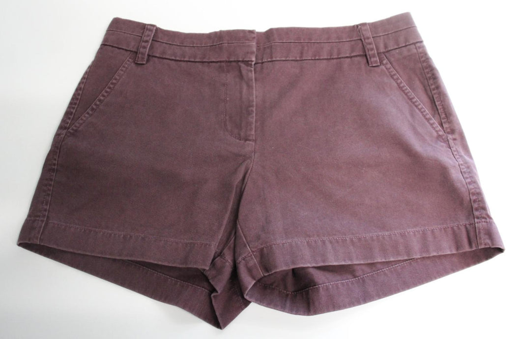 J.CREW Ladies Eggplant Purple Cotton Chino Shorts Size US6 UK10 W32 L3