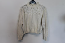 Load image into Gallery viewer, &amp; OTHER STORIES Ladies Cream Alpaca Blend High Neck Eyelet Jumper Size M
