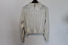 Load image into Gallery viewer, &amp; OTHER STORIES Ladies Cream Alpaca Blend High Neck Eyelet Jumper Size M
