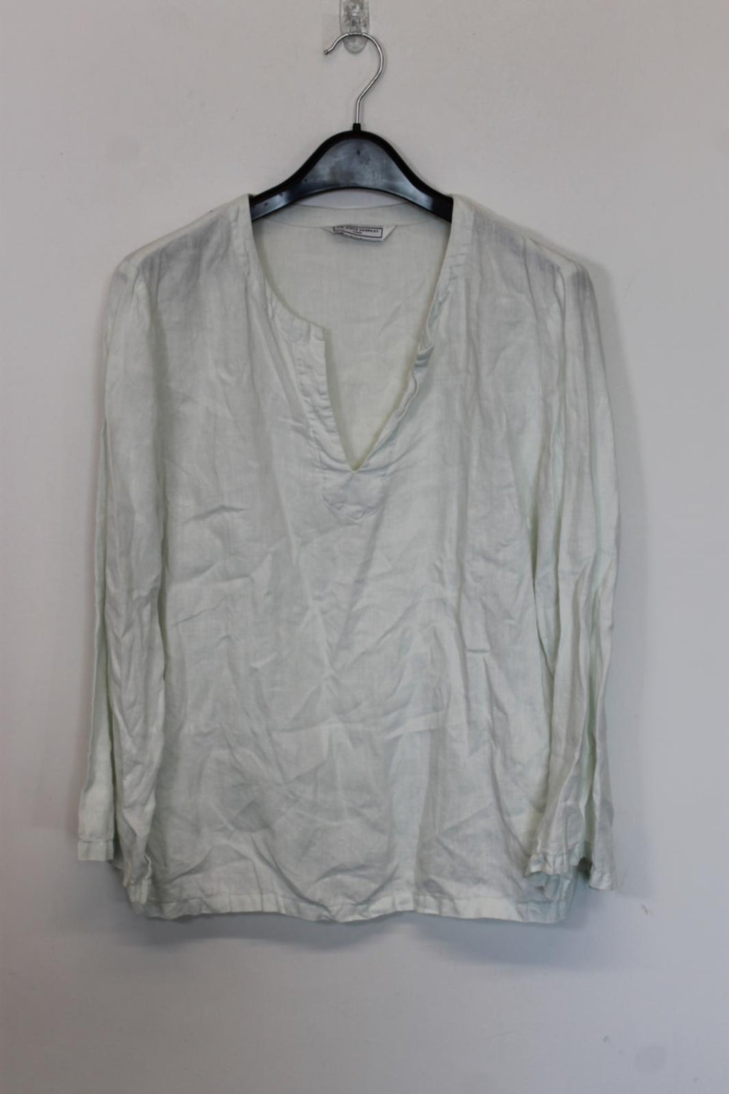 THE WHITE COMPANY Ladies White Linen Long Sleeve Tunic Top Size L