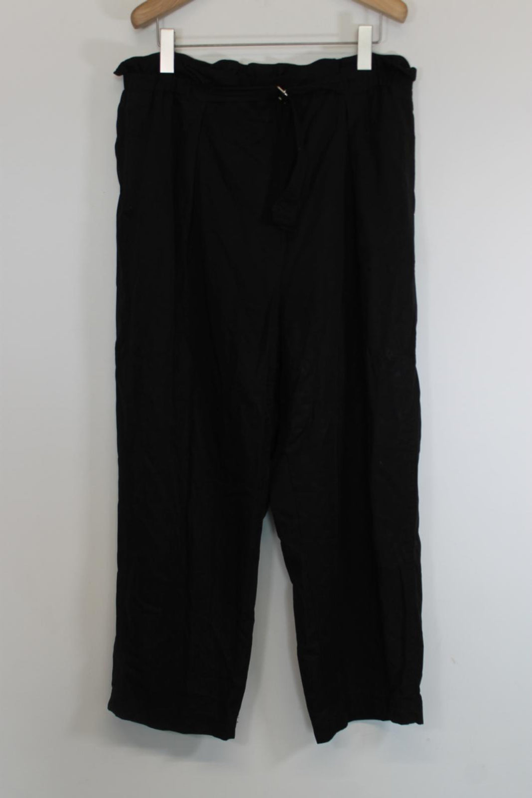 ARKET Ladies Black Wide-Leg Trousers w Belt EU44 UK16