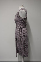 Load image into Gallery viewer, DIANE VON FURSTENBERG Ladies Pink &amp; Brown Silk Leaf Print Wrap Dress US8 UK12
