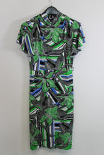 Load image into Gallery viewer, KAREN MILLEN Ladies Multicoloured Cap Sleeve High Neck Midi Dress EU40 UK12
