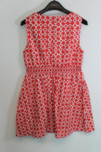 Load image into Gallery viewer, BODEN Ladies Red &amp; White Cotton Sleeveless Boat Neck Mini Dress EU40 UK12
