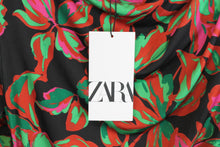 Load image into Gallery viewer, ZARA Ladies Multicoloured Long Sleeve Padded Shoulder Knee Length Dress M BNWT
