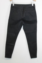 Load image into Gallery viewer, REISS Ladies Black Cotton Denim Lux Coated High Rise Tapered Jeans Size 30

