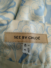 Load image into Gallery viewer, SEEBYCHLOE Ladies White Blue Floral Print Mini Skirt Size UK8
