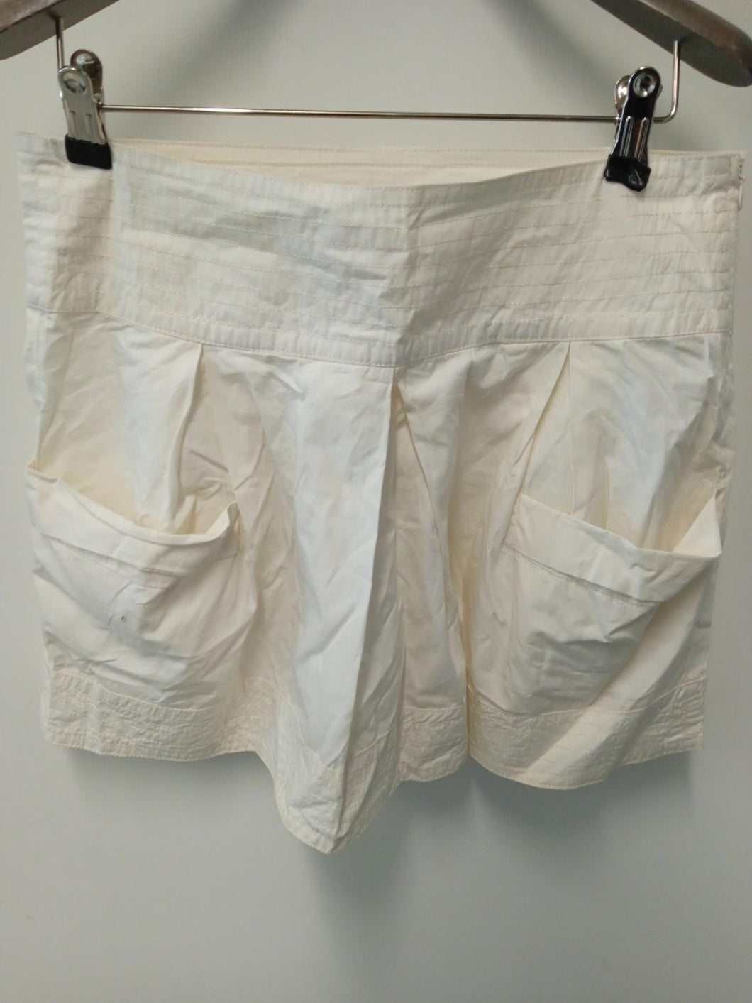 SEEBYCHLOE Ladies White Cotton 2-Pocket Mini Skirt Size UK8