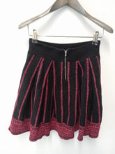 Load image into Gallery viewer, MAJE Ladies Red &amp; Black Striped Wool A-Line Skirt Size UK10
