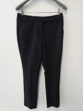 Load image into Gallery viewer, REISS Ladies Black Cotton Zip Fly Straight Leg Dress Trousers Size UK6
