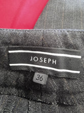 Load image into Gallery viewer, JOSEPH Ladies Dark Grey Pinstripe Dress Trousers Size UK8
