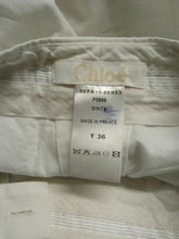 Load image into Gallery viewer, CHLOE Ladies White Cotton Zip Fly Trousers Size UK W30L35
