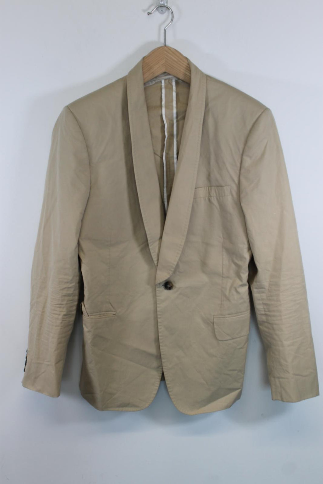 VALENTINO Men's Khaki Cotton Shawl Lapel Blazer Jacket Size L