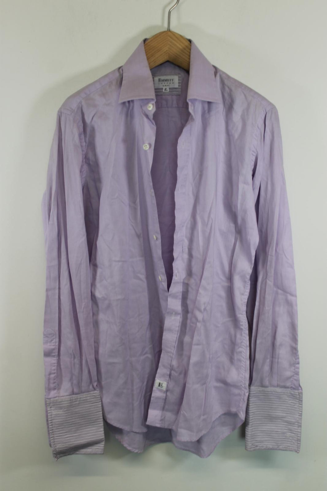 EMMETT LONDON Men's Lavender Long Sleeve Slim Fit Button Down Shirt Size 15