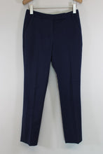 Load image into Gallery viewer, REISS Ladies Navy Blue Cotton Joanna Slim Fit Dress Trousers EU34 UK6
