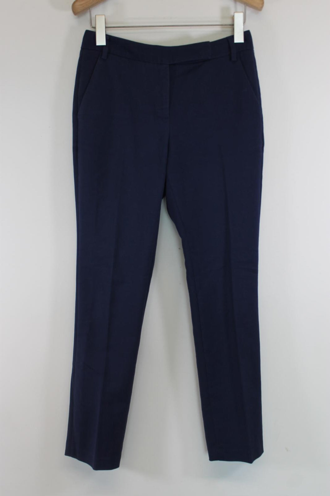 REISS Ladies Navy Blue Cotton Joanna Slim Fit Dress Trousers EU34 UK6