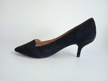 Load image into Gallery viewer, KURT GEIGER Ladies Black Suede Pointed Toe Kitten Heel Court Shoes EU36 UK3
