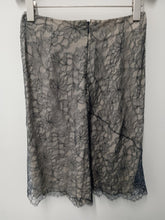 Load image into Gallery viewer, CATHERINE WALKER Ladies Grey Floral Lace Detail  Zip Fly Skirt Size UK12
