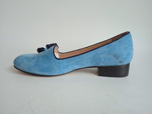 Load image into Gallery viewer, ANGELO ROMANO Ladies Baby Blue Suede Tassel Detail Slip-On Loafers IT37 UK4 NEW
