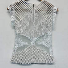 Load image into Gallery viewer, SANDRO White Ladies Sleeveless Round Neck Basic Blouse Size UK S
