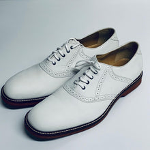 Load image into Gallery viewer, JOHNSTON &amp; MURPHY White Sheepskin Men&#39;s Lace Up Derby Dress Shoes UK 13

