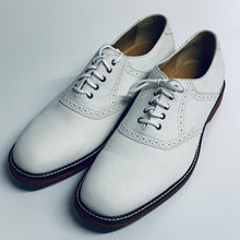 Load image into Gallery viewer, JOHNSTON &amp; MURPHY White Sheepskin Men&#39;s Lace Up Derby Dress Shoes UK 13
