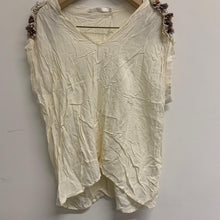 Load image into Gallery viewer, CHERRY Beige Ladies Sleeveless V-Neck Tassled Basic T-Shirt Tank Vest Size UK M
